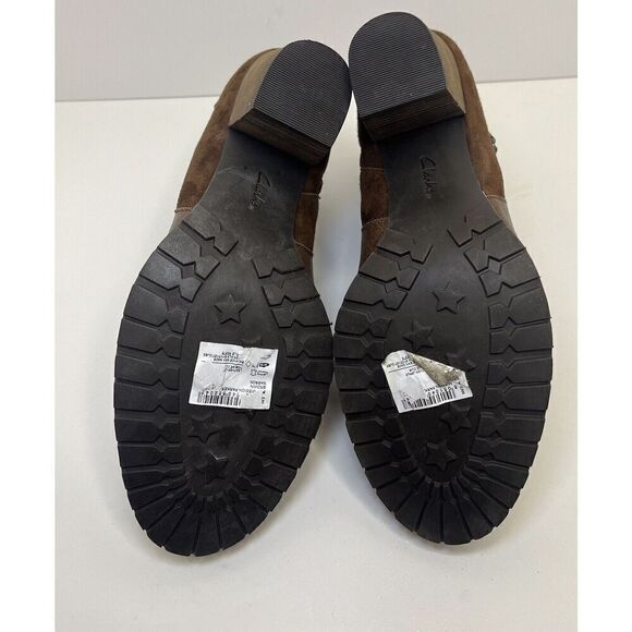 Clarks NWOB Mission Parker Bootie Brown Leather Suede Women’s Size 9.5M - Picture 12 of 12